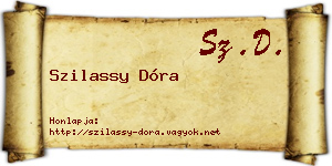 Szilassy Dóra névjegykártya