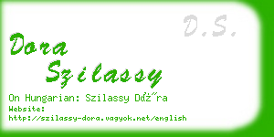 dora szilassy business card